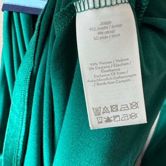 Boden Cara Green Wrap Dress with Striped Trim - Picture 6 of 6